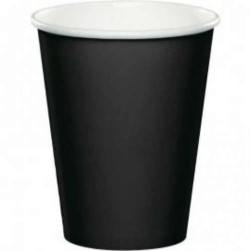   8 VASOS CARTON NEGRO 250ML