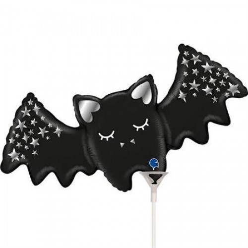 GLOBO 14" PALO FOIL FORMA MURCIELAGO