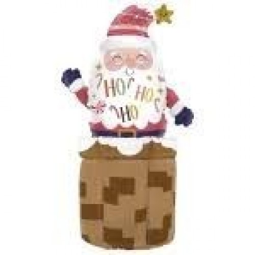 AIRE GLOBO 28" FOIL CHIMENEA PAPA NOEL