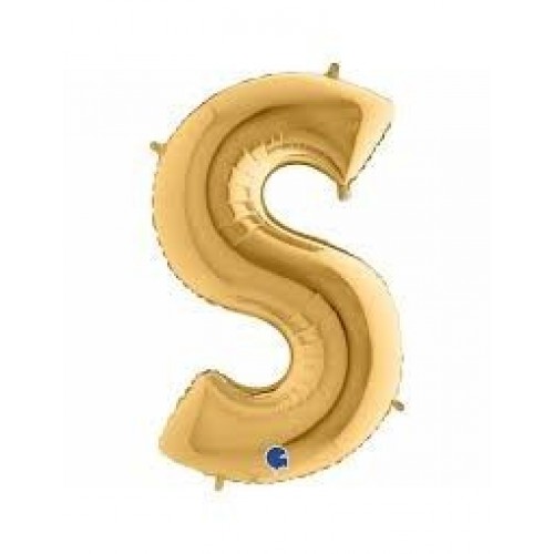  GLOBO 40" FOIL FORMA LETRA S ORO