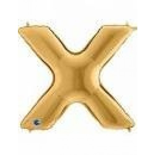   GLOBO 40" FOIL FORMA LETRA X ORO