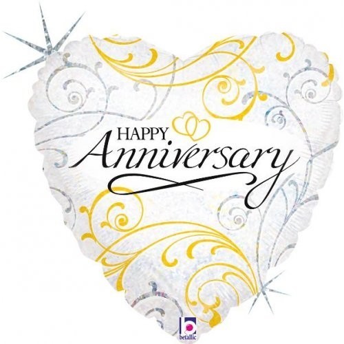 GLOBO 18" FOIL CORAZON ANNIVERSARY