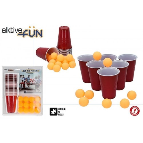 JUEGO 24 VASOS 24 PELOTAS BEER PONG