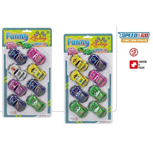 BLISTER 8 MINI COCHES 6CM