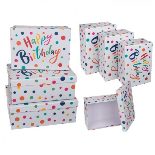 CAJA REGALO BIRTHDAY TOPOS 26,5X11X19CM