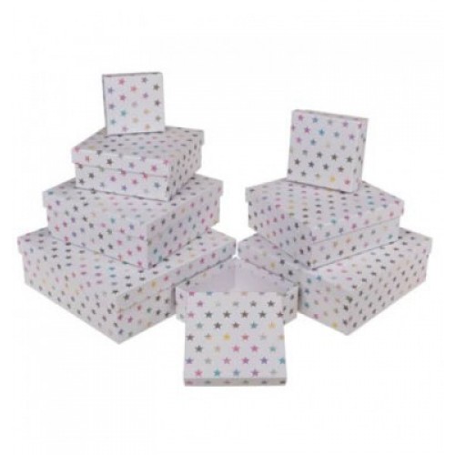 CAJA REGALO BNCO ESTRELLAS 14,5X6X14,5CM