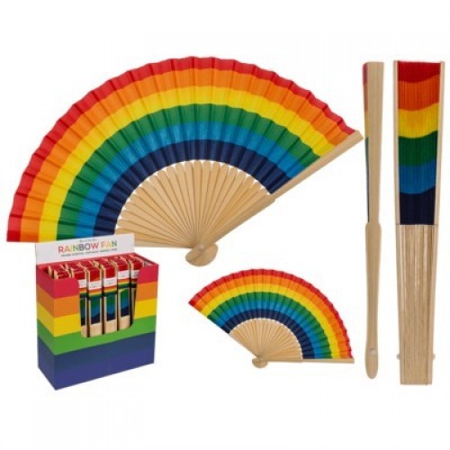 ABANICO ARCO IRIS 21CM