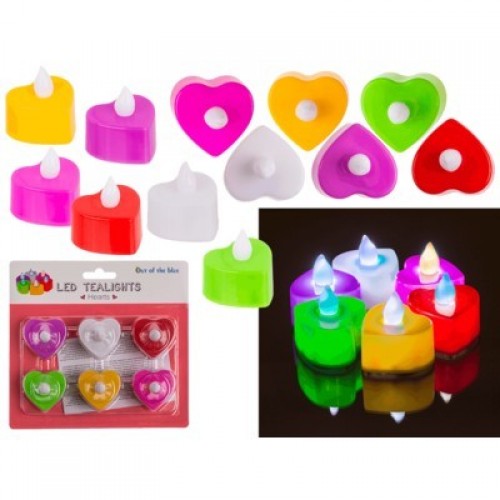 BLISTES 6 CORAZONEZ LUCES LED