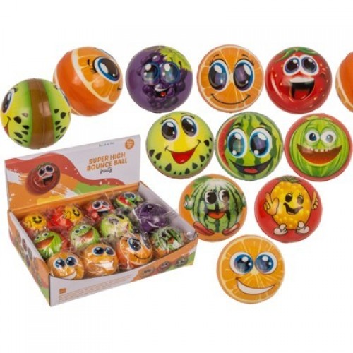 PELOTAS SALTARINAS FRUTAS 6CM