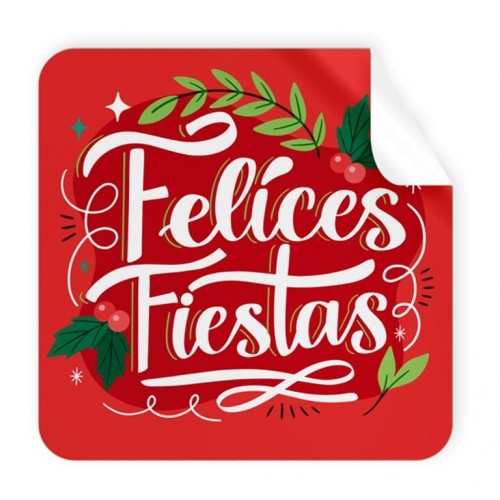 "250 ETIQUETAS FELICES FIESTAS 4X4CM