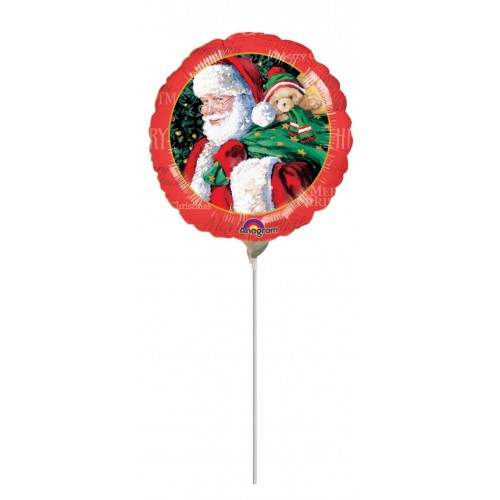 GLOBO 9" PALO FOIL RND MERRY CHRISTMAS