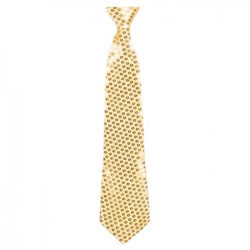   CORBATA CON LENTEJUELAS ORO 40CM