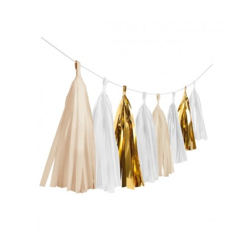 GUIRNALDA POMPON ORO BLANCO 3,04MT