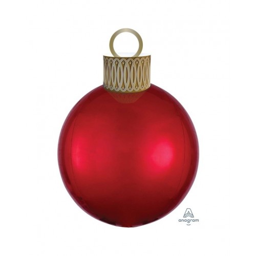 GLOBO 20" FOIL ORBZ BOLA NAVIDAD ROJO