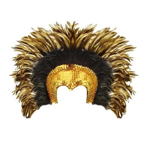 TOCADO CABARET C/PLUMAS ORO