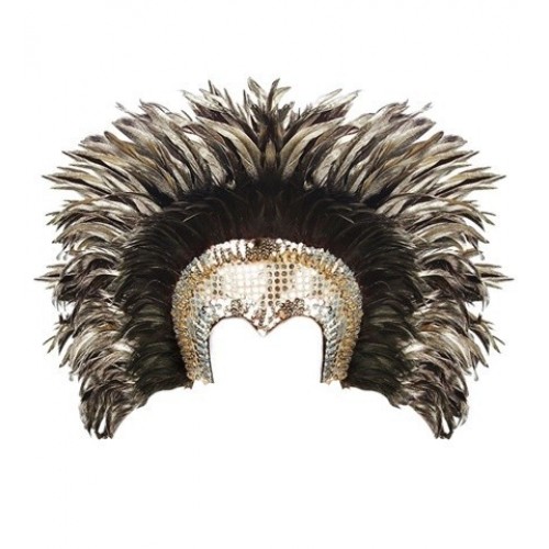 TOCADO CABARET C/PLUMAS PLATA