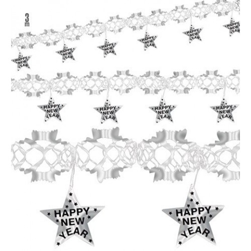 GUIRNALDA HAPPY NEW YEAR PLATA 3M