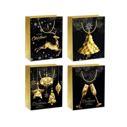 BOLSA NAVIDAD ORO MOD SURTIDOS 32X26CM