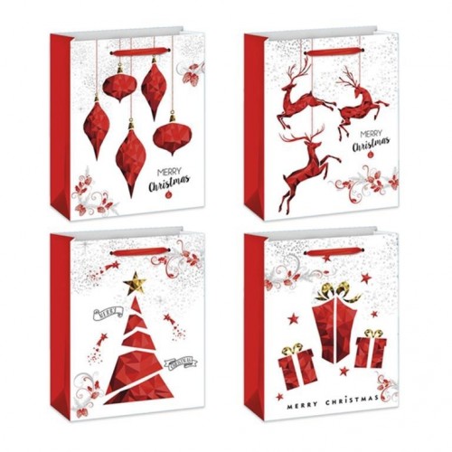 BOLSA NAVIDAD BLANCO MOD SURT 40X30CM