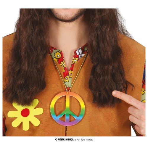 COLLAR SIMBOLO PAZ MULTICOLOR 8CM