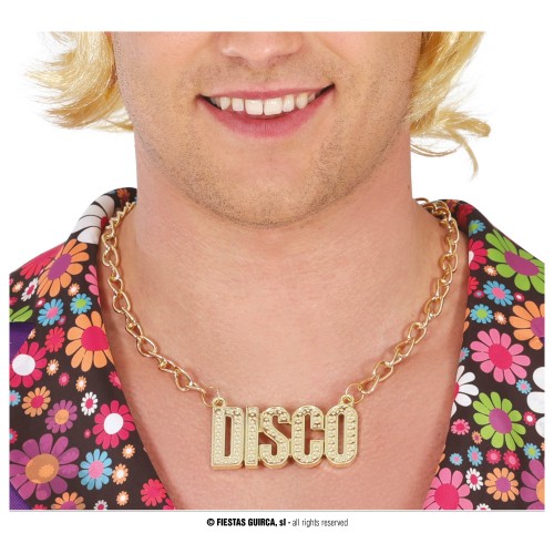 COLLAR METAL ORO FORMA DISCO 7CM