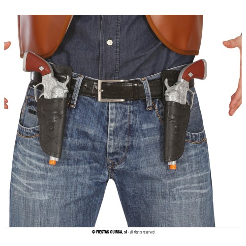 PAR CARTUCHERA CON 2 PISTOLAS 24CM