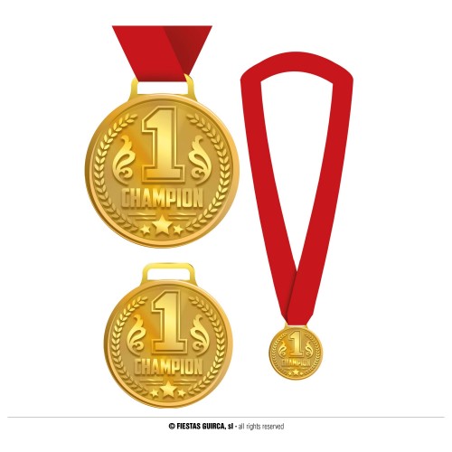 MEDALLA METAL ORO CHAMPION 6CM