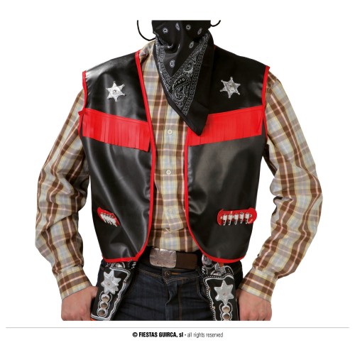 CHALECO VAQUERO ADULTO NEGRO