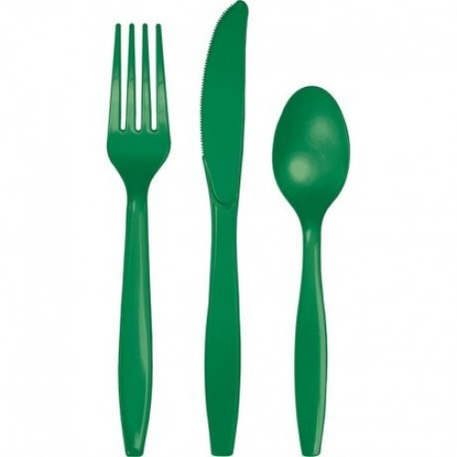   18 CUBIERTOS SURTIDOS VERDE