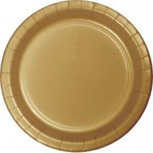   8 PLATOS CARTON ORO 23CM
