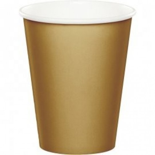   8 VASOS CARTON ORO 250ML