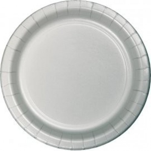   8 PLATOS CARTON PLATA 23CM