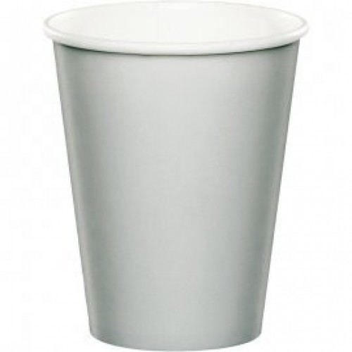   8 VASOS CARTON PLATA 250ML