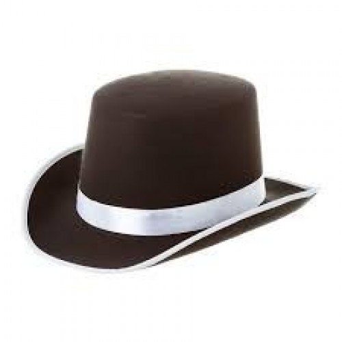 SOMBRERO COPA NEGRO C/CINTA BLANCA