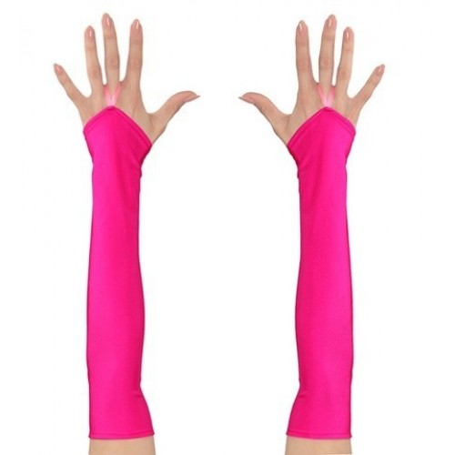 GUANTES SIN DEDO RASO FUCSIA NEON