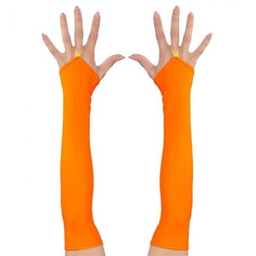   GUANTES SIN DEDO RASO NARANJA NEON