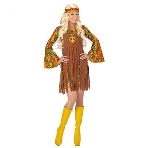  DISFRAZ T-XXL VESTIDO CHALECO HIPPIE