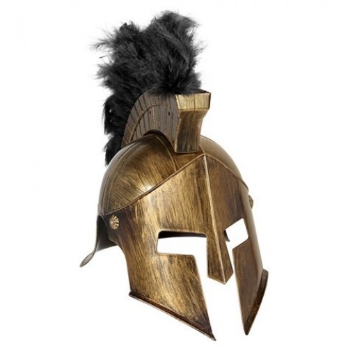 CASCO ESPARTANO PLUMA NEGRA