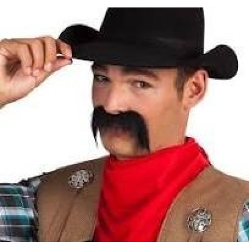 BIGOTE GRINGO VAQUERO NEGRO