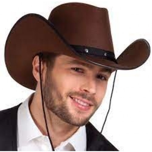 SOMBRERO VAQUERO MARRON TACHUELA