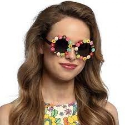 GAFAS REDONDA FLORES COLORES HIPPIE