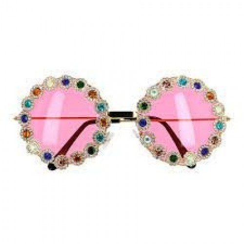 GAFAS REDONDA FLORES PIEDRAS HIPPIE