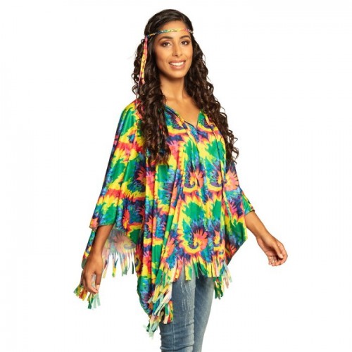  PONCHO T-UNICA FLECOS HIPPIE