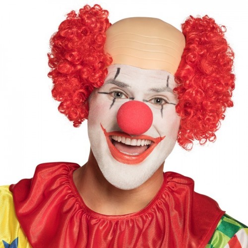 PELUCA CALVA PAYASO ROJA