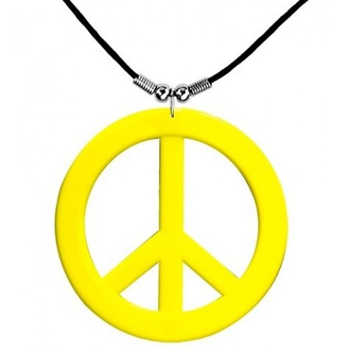   COLLAR SIMBOLO PAZ  AMARILLO NEON