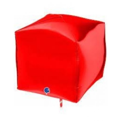E/GLOBO 15" FOIL 4D CUBO/REGALO ROJO