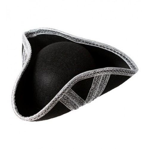 TRICORNIO NEGRO ACABADOS EN PLATA