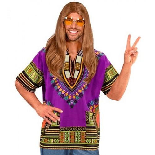 CAMISETA T-XXL HIPPIE DASHIKI VIOLETA