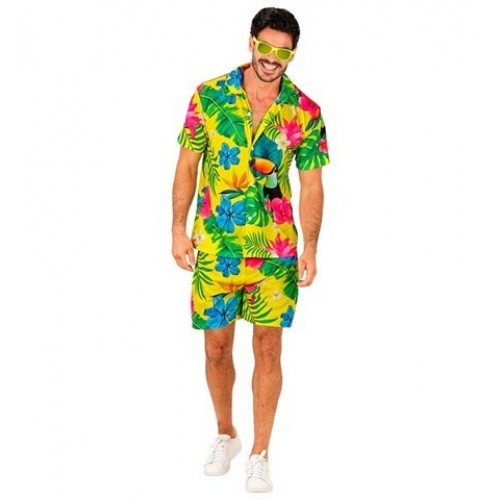 DISFRAZ T-L/XL CHICO HAWAIANO AMARILLO