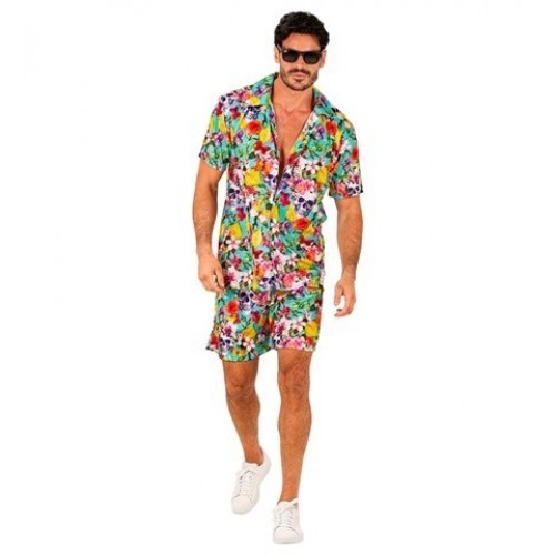 DISFRAZ T-S/M CHICO HAWAIANO MULTICOLO